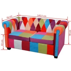 Hommoo Chesterfield Divano A 2 Posti In Tessuto VD09244 -Negozio al dettaglio VIDAXL || HOMCOM || Songmics 26497880 5