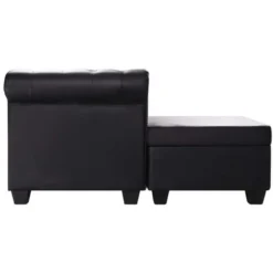 Hommoo Divano Chesterfield A L In Pelle Artificiale Nero VD11092 -Negozio al dettaglio VIDAXL || HOMCOM || Songmics 26527776 3