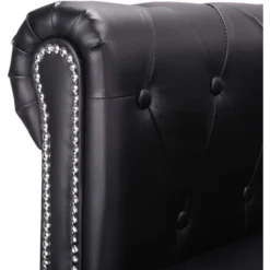 Hommoo Divano Chesterfield A L In Pelle Artificiale Nero VD11092 -Negozio al dettaglio VIDAXL || HOMCOM || Songmics 26527776 4