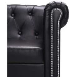 Hommoo Divano Chesterfield A L In Pelle Artificiale Nero VD11092 -Negozio al dettaglio VIDAXL || HOMCOM || Songmics 26527776 5