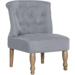 Hommoo Poltrona In Stile Francese Grigio CHommooaro In Tessuto VD21700 -Negozio al dettaglio VIDAXL || HOMCOM || Songmics 26583214 4