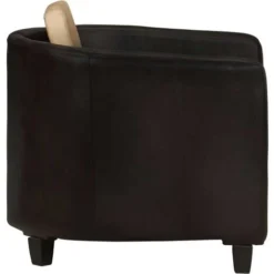 Hommoo Poltrona Tanno E Nero In Vera Pelle VD36260 -Negozio al dettaglio VIDAXL || HOMCOM || Songmics 26658102 3