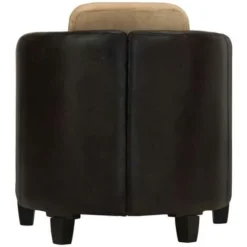 Hommoo Poltrona Tanno E Nero In Vera Pelle VD36260 -Negozio al dettaglio VIDAXL || HOMCOM || Songmics 26658102 4