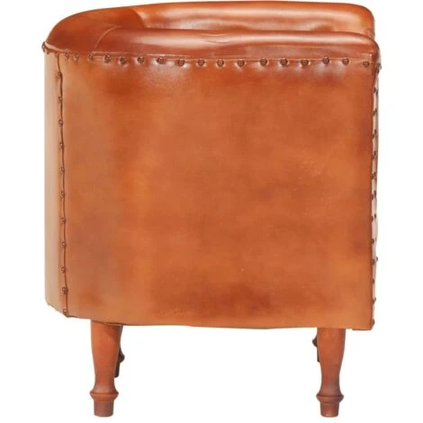 Hommoo Poltrona A Pozzetto Marrone In Vera Pelle VD36883 5 Hommoo Poltrona A Pozzetto Marrone In Vera Pelle VD36883 - immagine 5