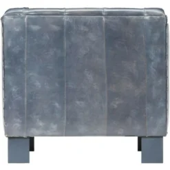 Hommoo Poltrona A Pozzetto Grigia In Vera Pelle VD37023 -Negozio al dettaglio VIDAXL || HOMCOM || Songmics 26658788 4