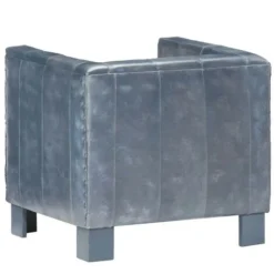 Hommoo Poltrona A Pozzetto Grigia In Vera Pelle VD37023 -Negozio al dettaglio VIDAXL || HOMCOM || Songmics 26658788 5