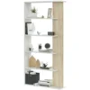 Libreria Design Moderna Scaffale 5 Ripiani 180x25x90 Casa Ufficio Bianco Rovere