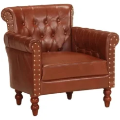 Poltrona Marrone In Vera Pelle Di Capra VidaXL