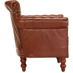 Poltrona Marrone In Vera Pelle Di Capra VidaXL -Negozio al dettaglio VIDAXL || HOMCOM || Songmics 26861407 4