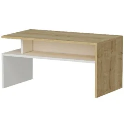 Tavolino Ada - Con Ripiani, Mensole - Da Salotto - Bianco, Rovere In Truciolare Melaminico, 90 X 50 X 43 Cm -Negozio al dettaglio VIDAXL || HOMCOM || Songmics 27360831 3