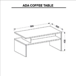 Tavolino Ada - Con Ripiani, Mensole - Da Salotto - Bianco, Rovere In Truciolare Melaminico, 90 X 50 X 43 Cm -Negozio al dettaglio VIDAXL || HOMCOM || Songmics 27360831 5