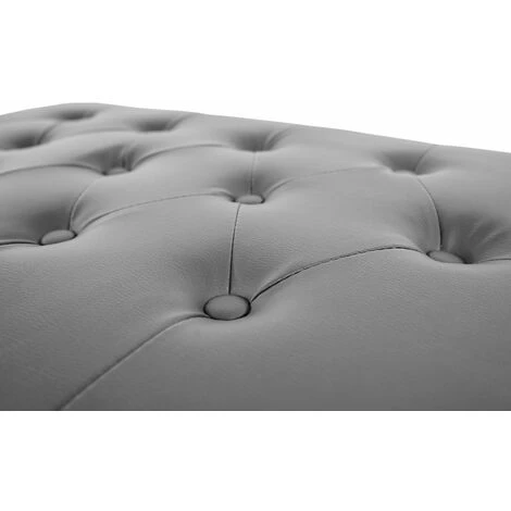 Poggiapiedi Classico Stile Vittoriano Chesterfield Ecopelle 46x75x41cm Nero Piedi Rotondi 2 Poggiapiedi Classico Stile Vittoriano Chesterfield Ecopelle 46x75x41cm Nero Piedi Rotondi - immagine 2