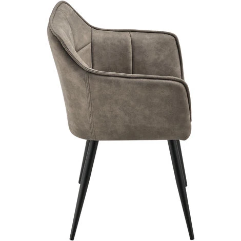 Poltrona Per Sala Di Attesa/Salotto/Studio/Camera Da Letto Poltrona Imbottita Con Gambe In Metallo Sedia Con Braccioli Poltroncino In Stile Trapuntato Effetto Velluto- Color Tortora 5 Poltrona Per Sala Di Attesa/Salotto/Studio/Camera Da Letto Poltrona Imbottita Con Gambe In Metallo Sedia Con Braccioli Poltroncino In Stile Trapuntato Effetto Velluto- Color Tortora - immagine 5