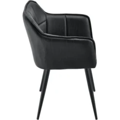 Poltrona Per Sala Di Attesa/Salotto/Studio/Camera Da Letto Poltrona Imbottita Con Gambe In Metallo Sedia Con Braccioli Poltroncino In Stile Trapuntato Similpelle - Nero -Negozio al dettaglio VIDAXL || HOMCOM || Songmics 27572060 5