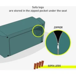 Divano Letto In Tessuto 2 Posti Per Salotto E Soggiorno Design Larimar Colore: Marrone -Negozio al dettaglio VIDAXL || HOMCOM || Songmics 28006445 5