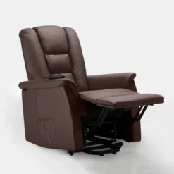 Poltrona Relax Reclinabile Sistema Alzapersona Similpelle 2 Ruote Joanna Colore: Marrone -Negozio al dettaglio VIDAXL || HOMCOM || Songmics 28006712 4