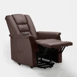 Poltrona Relax Reclinabile Sistema Alzapersona Similpelle 2 Ruote Joanna Colore: Marrone -Negozio al dettaglio VIDAXL || HOMCOM || Songmics 28006712 5