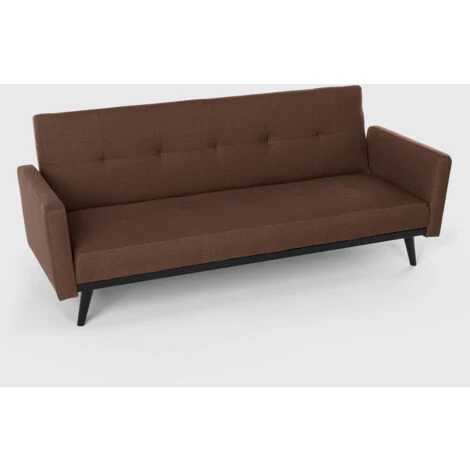 Divano Letto 3 Posti In Tessuto Reclinabile Clic Clac Design Moderno Tulum Colore: Marrone 3 Divano Letto 3 Posti In Tessuto Reclinabile Clic Clac Design Moderno Tulum Colore: Marrone - immagine 3