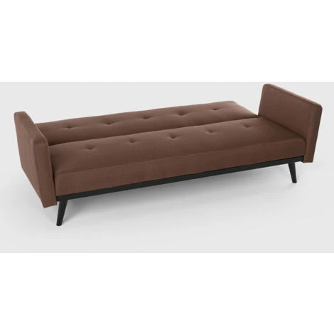 Divano Letto 3 Posti In Tessuto Reclinabile Clic Clac Design Moderno Tulum Colore: Marrone 5 Divano Letto 3 Posti In Tessuto Reclinabile Clic Clac Design Moderno Tulum Colore: Marrone - immagine 5