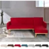 Divano Letto Angolare Clic Clac 3 Posti Penisola Reclinabile Scandinavo Palmas Colore: Rosso
