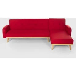 Divano Letto Angolare Clic Clac 3 Posti Penisola Reclinabile Scandinavo Palmas Colore: Rosso -Negozio al dettaglio VIDAXL || HOMCOM || Songmics 28007123 3