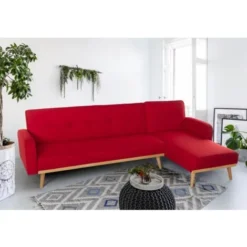 Divano Letto Angolare Clic Clac 3 Posti Penisola Reclinabile Scandinavo Palmas Colore: Rosso -Negozio al dettaglio VIDAXL || HOMCOM || Songmics 28007123 4