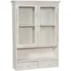 Vetrina Cucina In Legno 79x56x16 Cm Vetrinetta Shabby Chic Bianco 2 Ripiani Pensile Bagno Bianco 2 Ante Mobiletto Bagno Sospeso