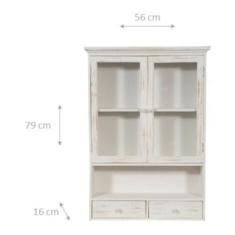 Vetrina Cucina In Legno 79x56x16 Cm Vetrinetta Shabby Chic Bianco 2 Ripiani Pensile Bagno Bianco 2 Ante Mobiletto Bagno Sospeso 2 Vetrina Cucina In Legno 79x56x16 Cm Vetrinetta Shabby Chic Bianco 2 Ripiani Pensile Bagno Bianco 2 Ante Mobiletto Bagno Sospeso - immagine 2