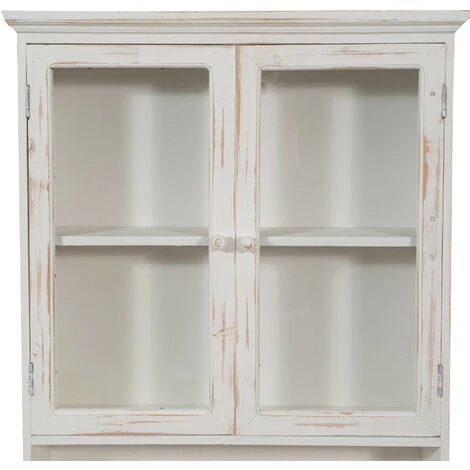 Vetrina Cucina In Legno 79x56x16 Cm Vetrinetta Shabby Chic Bianco 2 Ripiani Pensile Bagno Bianco 2 Ante Mobiletto Bagno Sospeso 3 Vetrina Cucina In Legno 79x56x16 Cm Vetrinetta Shabby Chic Bianco 2 Ripiani Pensile Bagno Bianco 2 Ante Mobiletto Bagno Sospeso - immagine 3