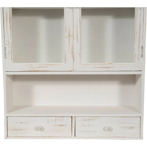 Vetrina Cucina In Legno 79x56x16 Cm Vetrinetta Shabby Chic Bianco 2 Ripiani Pensile Bagno Bianco 2 Ante Mobiletto Bagno Sospeso 4 Vetrina Cucina In Legno 79x56x16 Cm Vetrinetta Shabby Chic Bianco 2 Ripiani Pensile Bagno Bianco 2 Ante Mobiletto Bagno Sospeso - immagine 4