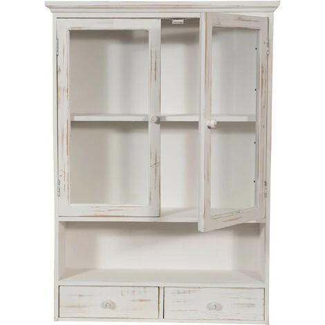 Vetrina Cucina In Legno 79x56x16 Cm Vetrinetta Shabby Chic Bianco 2 Ripiani Pensile Bagno Bianco 2 Ante Mobiletto Bagno Sospeso 5 Vetrina Cucina In Legno 79x56x16 Cm Vetrinetta Shabby Chic Bianco 2 Ripiani Pensile Bagno Bianco 2 Ante Mobiletto Bagno Sospeso - immagine 5