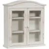 Vetrina Cucina In Legno 48x42x15 Cm Vetrinetta Shabby Chic Bianco 3 Ripiani Pensile Bagno Bianco 2 Ante Mobiletto Bagno Sospeso
