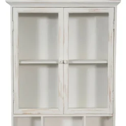 Vetrina Cucina In Legno 86x60x18 Cm Vetrinetta Shabby Chic Bianco 2 Ripiani Pensile Bagno Bianco 2 Ante Mobiletto Bagno Sospeso -Negozio al dettaglio VIDAXL || HOMCOM || Songmics 28068544 4