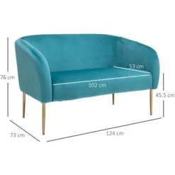 HOMCOM Divano 2 Posti Con Schienale E Braccioli, Arredamento Soggiorno E Ufficio -Negozio al dettaglio VIDAXL || HOMCOM || Songmics 28384664 3