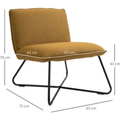 HOMCOM Poltroncina Moderna Sedia Imbottita Stile Nordico Struttura In Metallo -Negozio al dettaglio VIDAXL || HOMCOM || Songmics 28384712 3