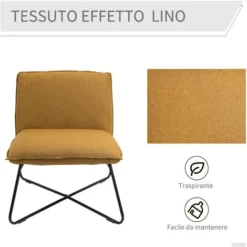 HOMCOM Poltroncina Moderna Sedia Imbottita Stile Nordico Struttura In Metallo -Negozio al dettaglio VIDAXL || HOMCOM || Songmics 28384712 4