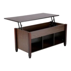 Yaheetech Tavolino Da Caffè Sollevabile Tavolino Da Salotto Divano Moderno Con Ripiano Inferiore Portaoggetti Salvaspazio 105 X 50 X 63 Cm Espresso