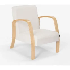 Poltrona In Legno Design Scandinavo Ergonomica Studio Salotto Frederiksberg Colore: Bianco -Negozio al dettaglio VIDAXL || HOMCOM || Songmics 28825374 3