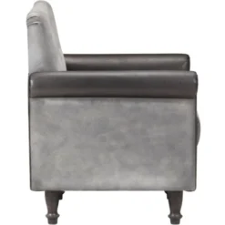 Poltrona A Pozzetto Nera In Vera Pelle E Tela VidaXL -Negozio al dettaglio VIDAXL || HOMCOM || Songmics 28838087 4