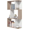 Homcom Libreria Da Parete Moderna Con 3 Ripiani Legno Naturale E Bianco, 60x24x111.4cm