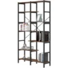Homcom Scaffale Libreria Da Parete In Legno E Metallo Nero Con 6 Ripiani Stile Industriale