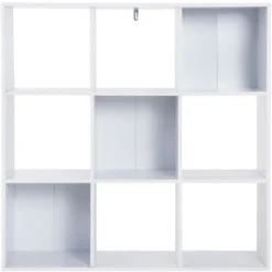 Homcom Libreria Bianca Moderna 6 Scomparti 91 X 91 X 30 Cm