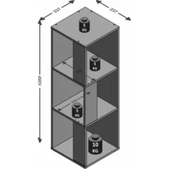 Mensola Angolare Con 6 Scomparti Laterali Bianca FMD -Negozio al dettaglio VIDAXL || HOMCOM || Songmics 29118242 5