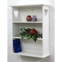 DanDiBo Scaffale A Parete Con Cuore 12013 Scaffale 50 Cm Vintage Shabby Stile Country Scaffale Da Cucina Bianco