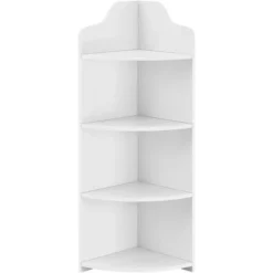Scaffale Angolare A 4 Ripiani 90 X 28 X 28 Cm Mobiletto Basso Da Bagno Portaoggetti Per Ingresso/Soggiorno - Bianco -Negozio al dettaglio VIDAXL || HOMCOM || Songmics 29405142 4