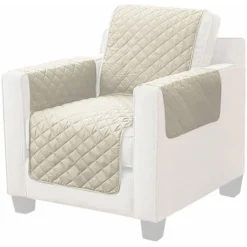 Copridivano Trapuntato Morbido In Varie Misure Proteggi Salva Divano Poltrona Tinta Unita Panna - 1 POSTO