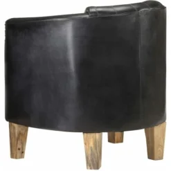 Poltrona A Pozzetto Nera In Vera Pelle VidaXL -Negozio al dettaglio VIDAXL || HOMCOM || Songmics 29506576 4