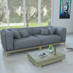 Tavolino Tavolo Basso Legno Gambe Metallo Ingresso Design Moderno Quercia -Negozio al dettaglio VIDAXL || HOMCOM || Songmics 29834343 3