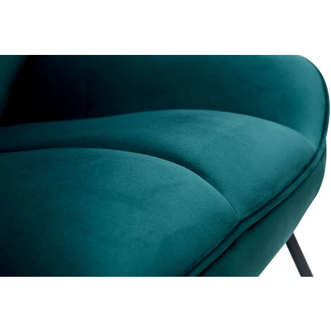 Sedia A Dondolo Billie Di Design In Velluto Blu Petrolio 5 Sedia A Dondolo Billie Di Design In Velluto Blu Petrolio - immagine 5