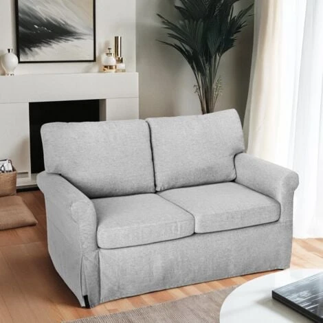 Divano 2 Posti Design Classico Moderno Per Salotti E Soggiorni In Tessuto Epoque Colore: Grigio Chiaro 3 Divano 2 Posti Design Classico Moderno Per Salotti E Soggiorni In Tessuto Epoque Colore: Grigio Chiaro - immagine 3